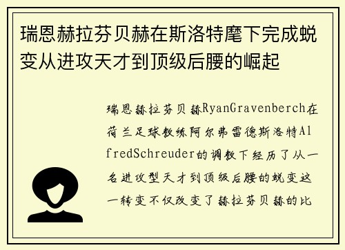 瑞恩赫拉芬贝赫在斯洛特麾下完成蜕变从进攻天才到顶级后腰的崛起